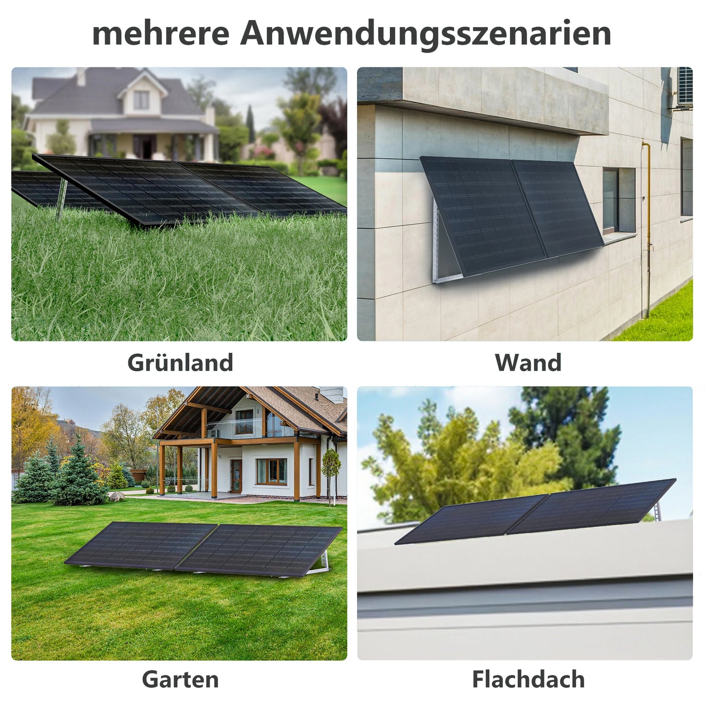 900W Balkonkraftwerk Komplettset mit Fullblack Bifazial Glas Glas Solarmodul und Growatt NEO 800M-X - 0% MwSt. (gem. § 12 Abs. 3 UStG)