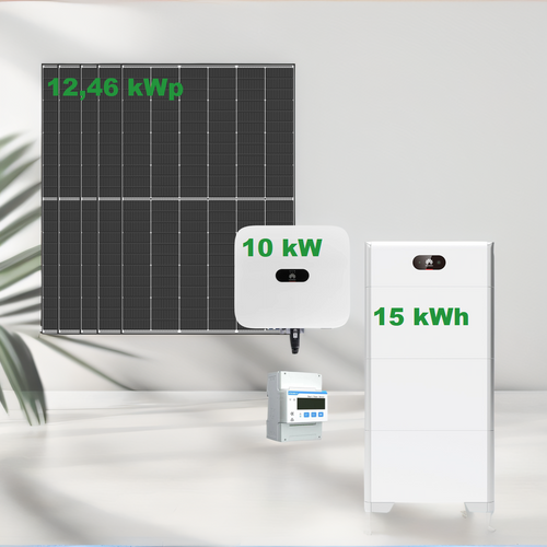 PV-Komplettset 12,46kWp: 28 Trina Solarmodule 445Wp + Huawei Hybridwechselrichter 10kW + Huawei 15 kWh Batterie Trina + Huawei