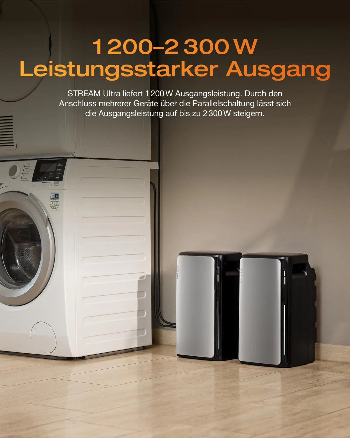 EcoFlow STREAM Ultra Balkonkraftwerk Speicher 1,92 kWh – Erweiterbarer Solar Akku mit 2000W PV & App Steuerung