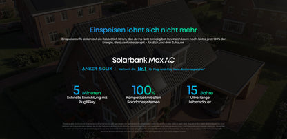Anker SOLIX Solarbank Max AC 7 kWh Heimspeicher – 3,5 kW AC Speicher mit Notstromfunktion – 0% MwSt.