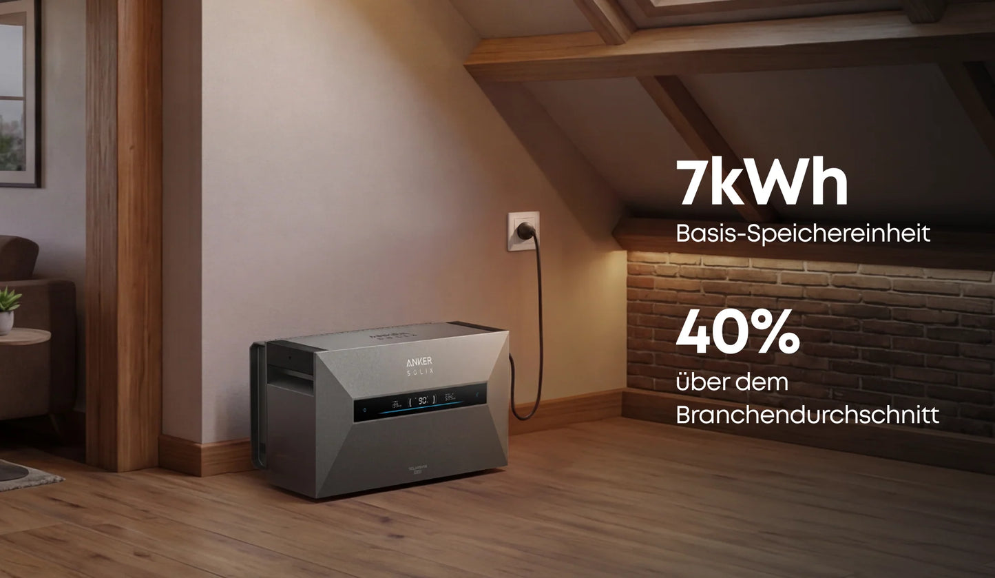 Anker SOLIX Solarbank Max AC 7 kWh Heimspeicher – 3,5 kW AC Speicher mit Notstromfunktion – 0% MwSt.