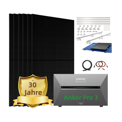 Anker SOLIX Solarbank 3 E2700 Pro Balkonkraftwerk Speicher mit 450Wp Solarmodul und MC4 Solarkabel Set -0% MwSt. (gem. § 12 Abs. 3 UStG)