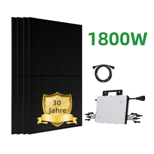 Balkonkraftwerk mit Hoymiles HMS-1600-4T Fullblack Solarmodule