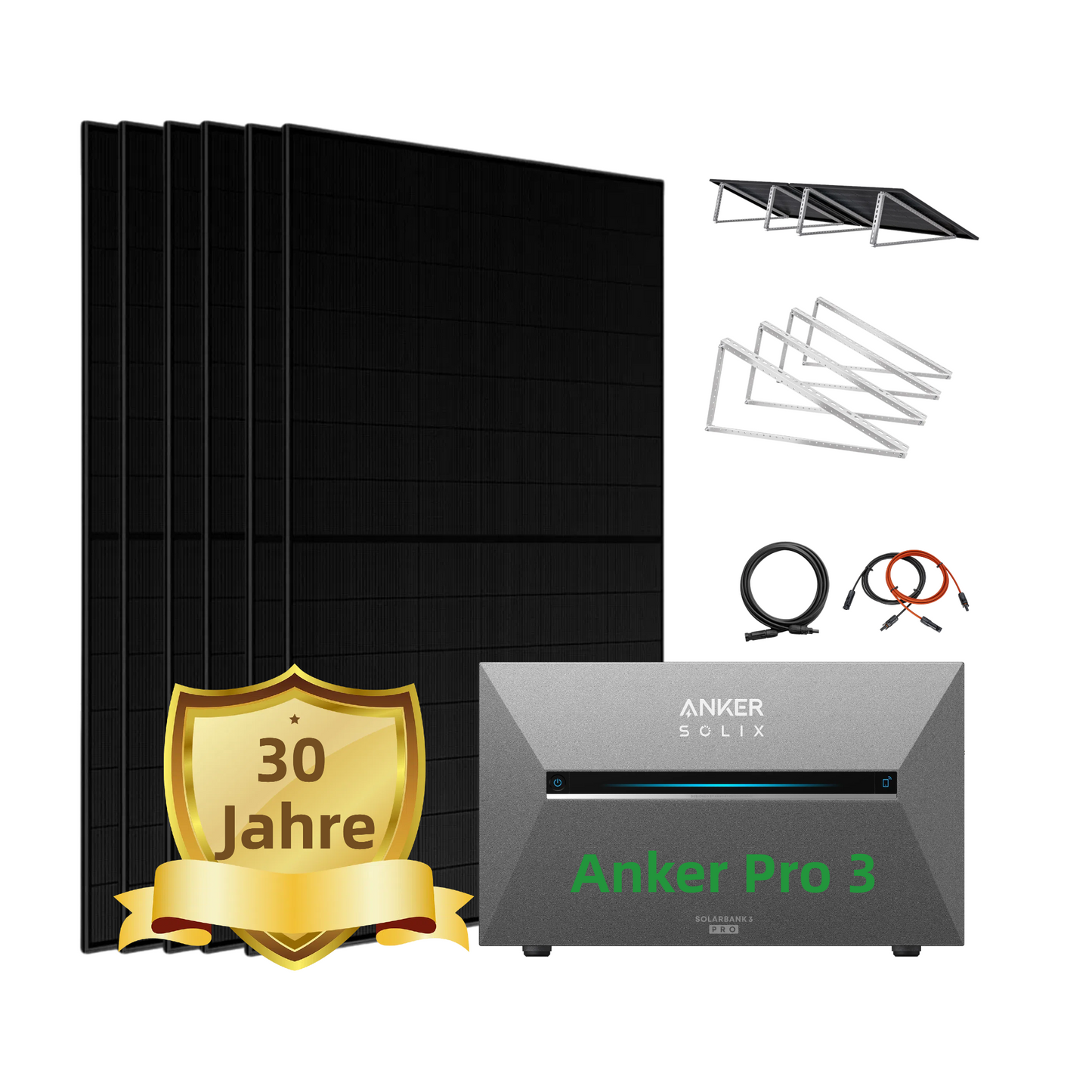 Anker SOLIX Solarbank 3 E2700 Pro Balkonkraftwerk Speicher mit 450Wp Solarmodul und MC4 Solarkabel Set -0% MwSt. (gem. § 12 Abs. 3 UStG)