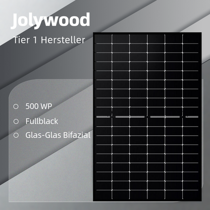 Jolywood JW-HD108N-R2-500Wp Glas-Glas Bifazial Fullblack- 0% MwSt. (gem. § 12 Abs. 3 UStG)